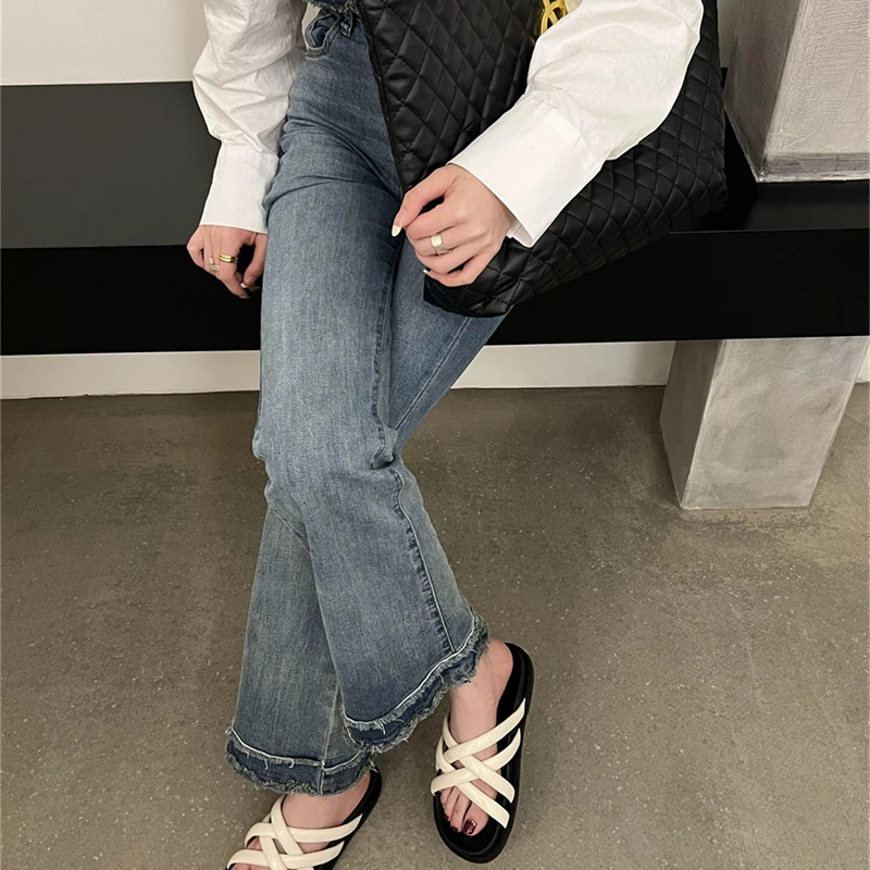 Summer women's sandals and slippers fashion casual outerwear 2023 new woven cross belt thick-soled high-end sandals and slippers