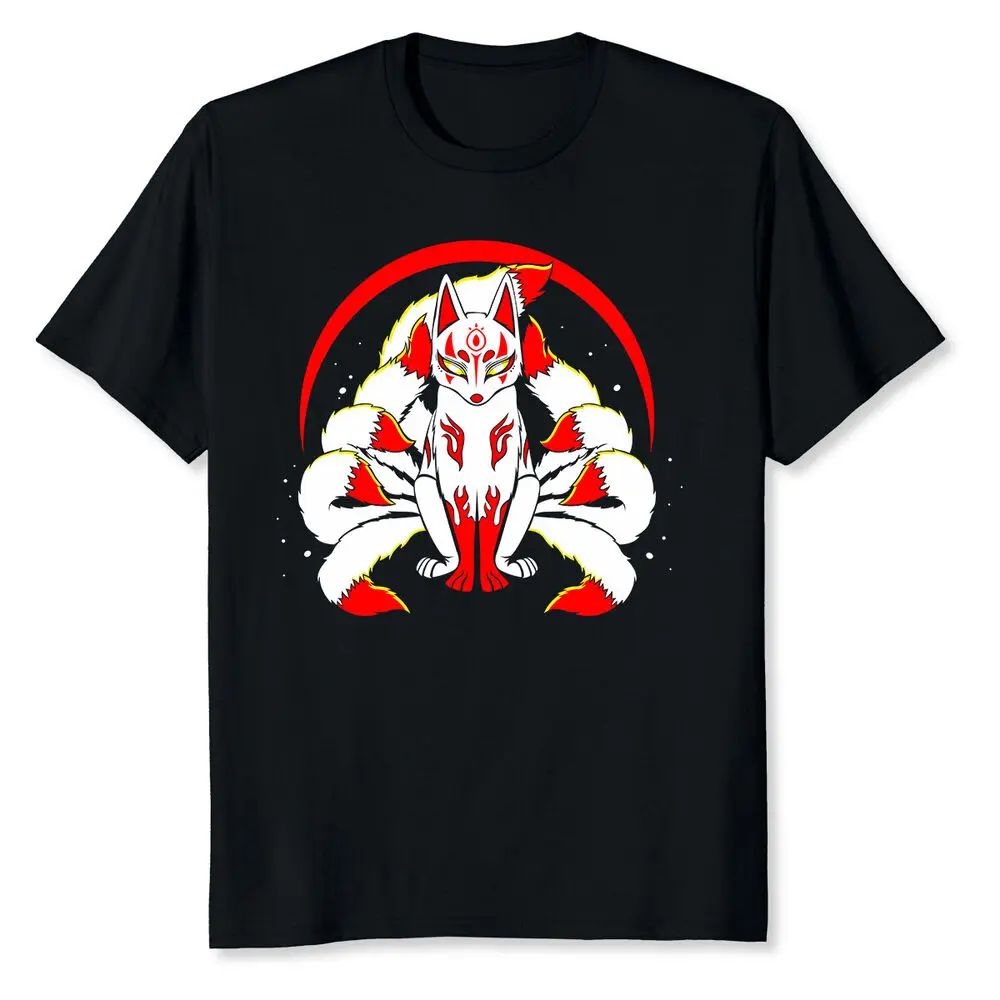 Kitsune Nine Tail Funny Foxes Magical T-Shirt Unisex T-shirts Cotton Luxury brand vintage oversized