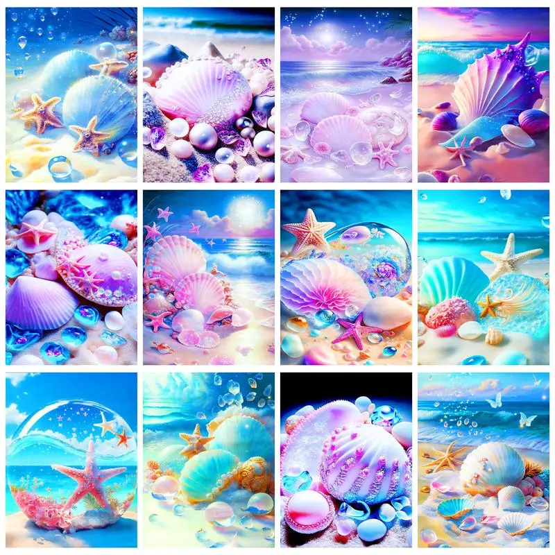 

GATYZTORY Modern Painting By Numbers Colorful Shells Seascape For Adults Kids Home Decors Acrylic Paints Gift Handmade Kill Time