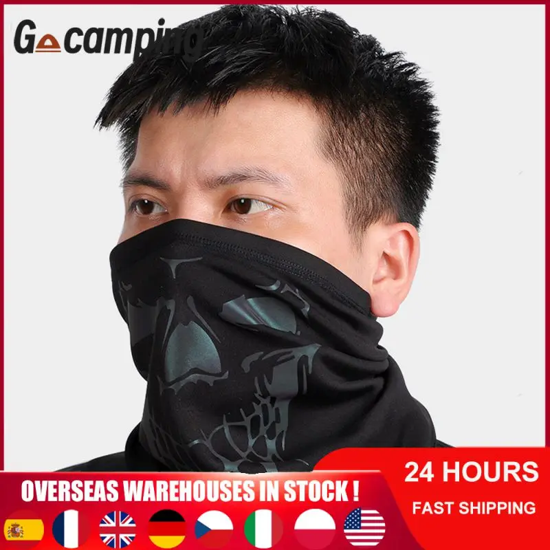 

Skull Face Mask Outdoor Riding Mask Bicycle Ski Skull Half Face Mask Ghost Scarf Multi Use Neck Warmer Winter Plus Cashmere