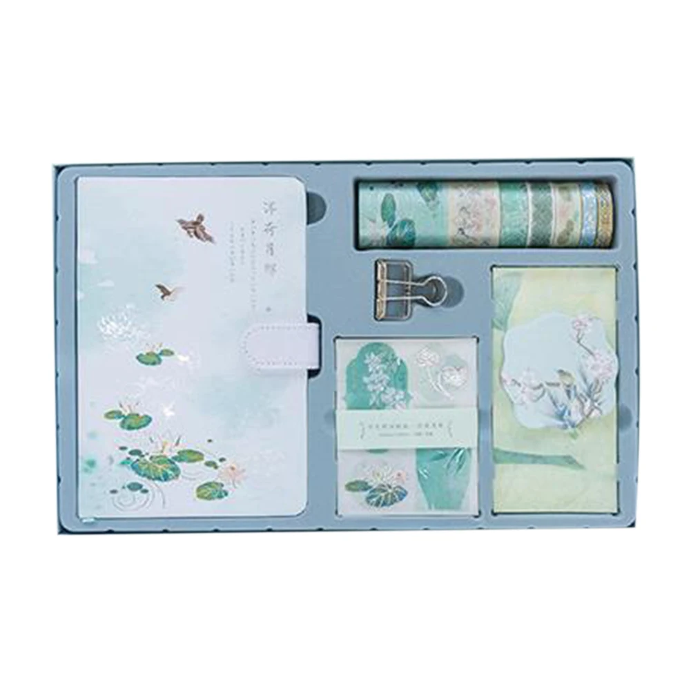 

1set Clips DIY With Paper Stickers Journal Notebook Write Diary Magnetic Buckle Portable Chinese Style Weekly Plan Kids Gift