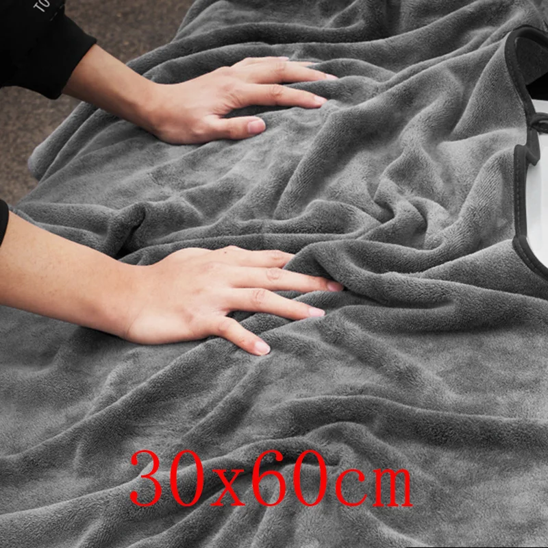 

Толстое полотенце из микрофибры для мытья автомобиля, быстросохнущее средство для автоматической чистки, очень мягкая ткань, чистящая ткань с высокой водопоглощением, сушильное полотенце