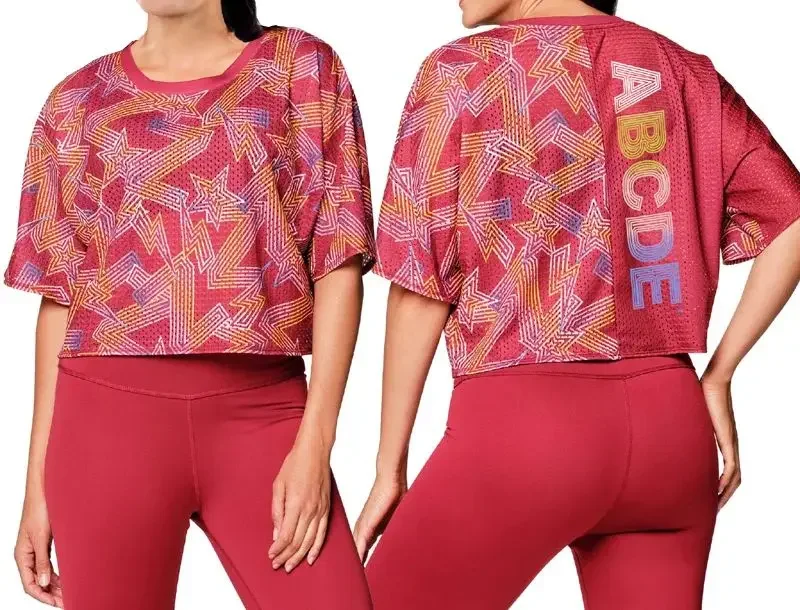 Новое поступление забавная повседневная спортивная одежда сетчатый топ с