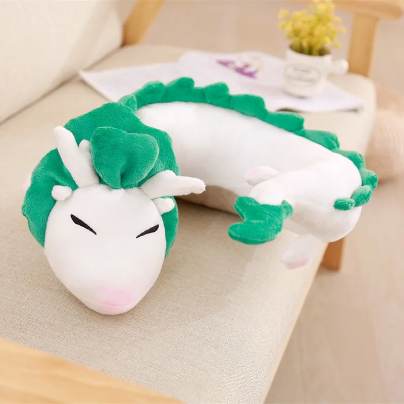 

Cartoon Stuffed Anime Miyazaki Hayao Spirited Away Haku Cute U Shape Neck Pillow Comfortable Cute Pillows Gifts for Girlfriends