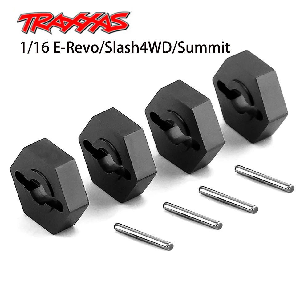 

4 Pieces RC Cars Upgrade Aluminum Alloy Wheel Hub Adapter 7154 12mm Hex Diamete For RC Hobby Car 1/16 Scale Traxxas Slash
