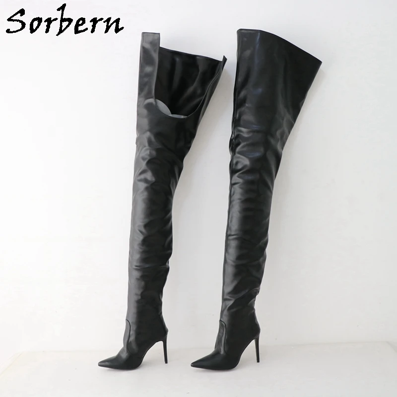 

Sorbern 100cm Outside 75cm Inside Boots Women High Heel Pointy Toe Crotch Thigh High Female Boots Custom Wide Slim Fit Boots