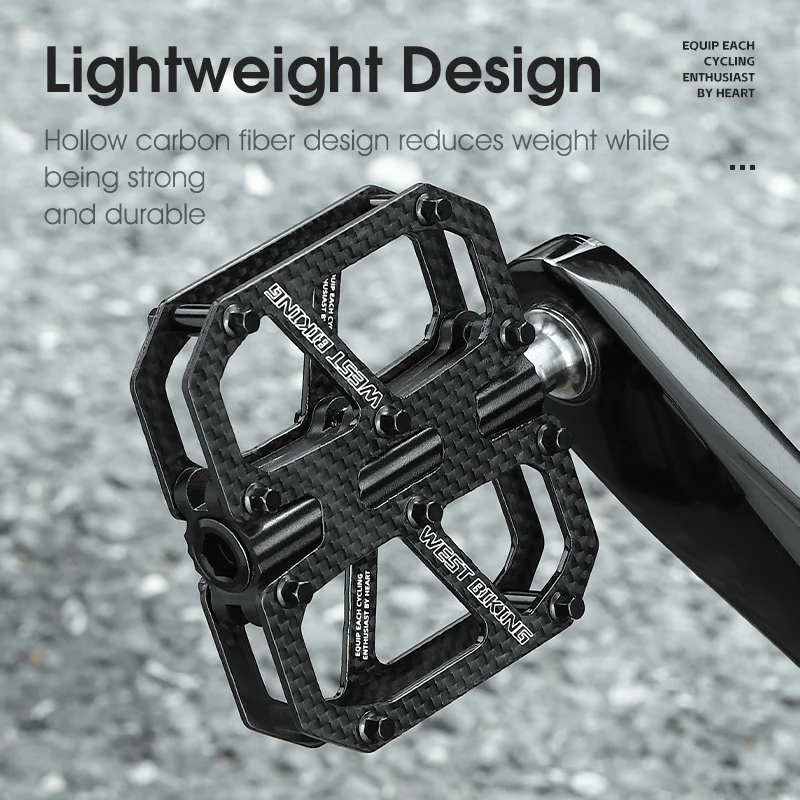 WEST BIKING педали из углеродного волокна с 3 подшипниками сверхлегкие велосипедные