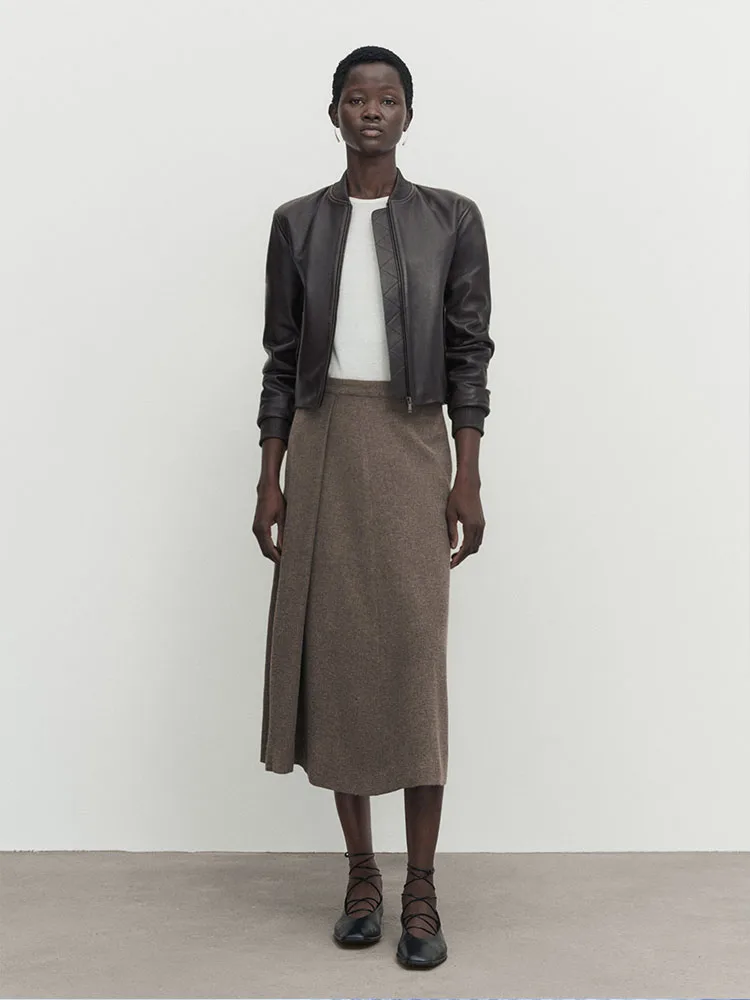 

Новинка Осень-зима элегантная и простая плиссированная дизайнерская юбка средней длины с широким подолом MD2023 женская одежда