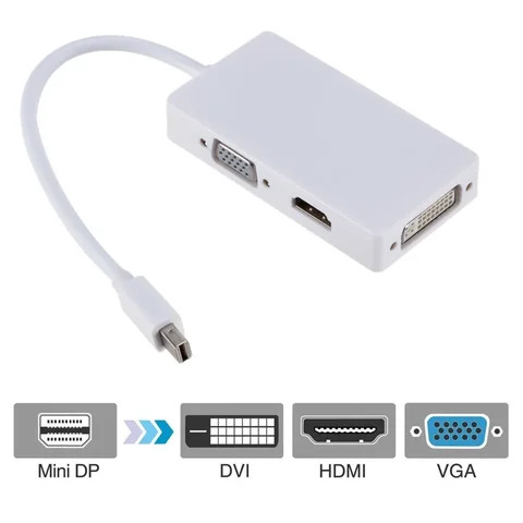 BGGQGG 3 в 1 переходник DisplayPort DP в HDMI-совместимый кабель адаптера DVI VGA 1080P Конвертер Коннектор для ПК проектора