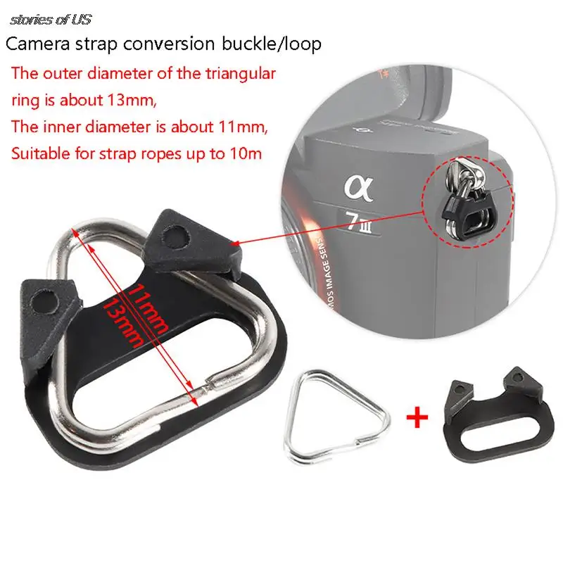 

Hot 1Pair Camera Lug Ring Camera Strap Triangle Split Ring Hook For Slr Camera Strap Conversion Ring Metal Connection Buckle