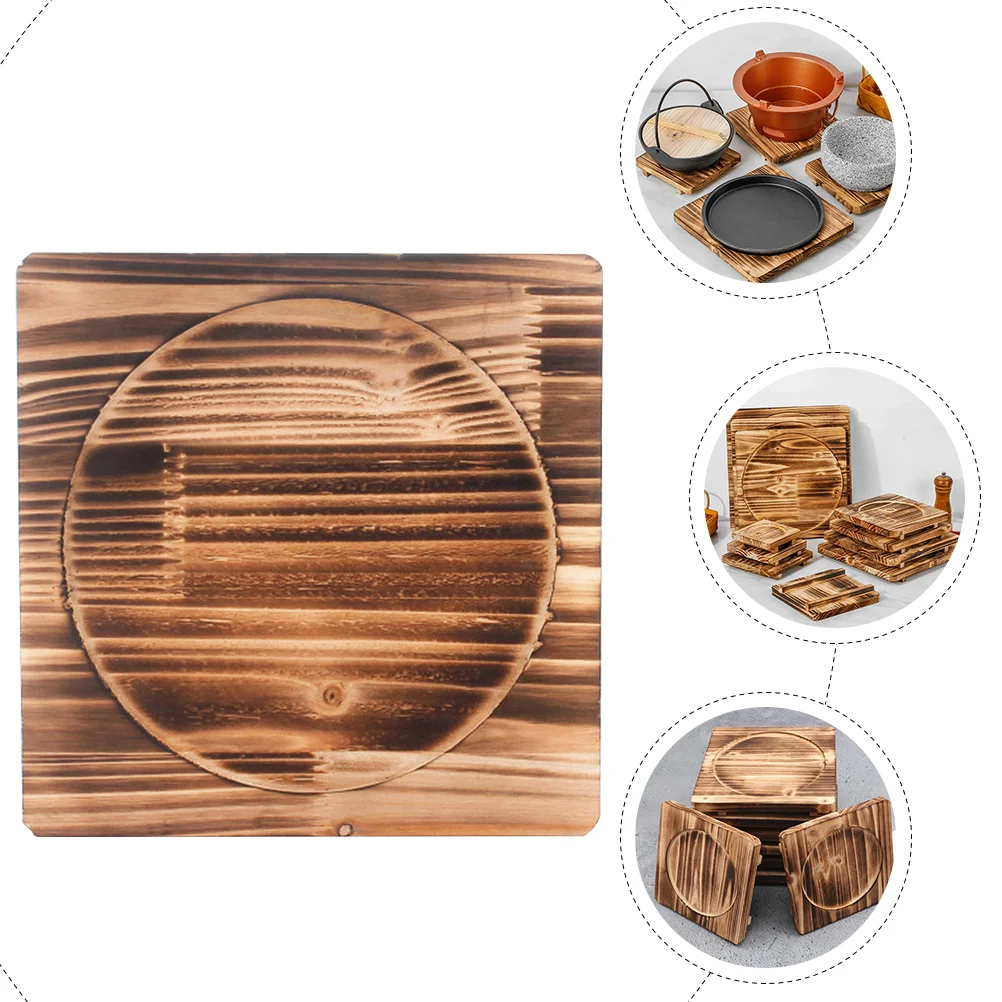 

Sturdy Stone Bowl Place Mat Wooden Pot Mat Pad Kitchen Gadget