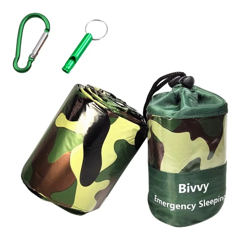 

Emergency Survival Sleeping Bag PE Aluminized Film Camping Hiking Waterproof Thermal Insulation Emergency Blanket Tent