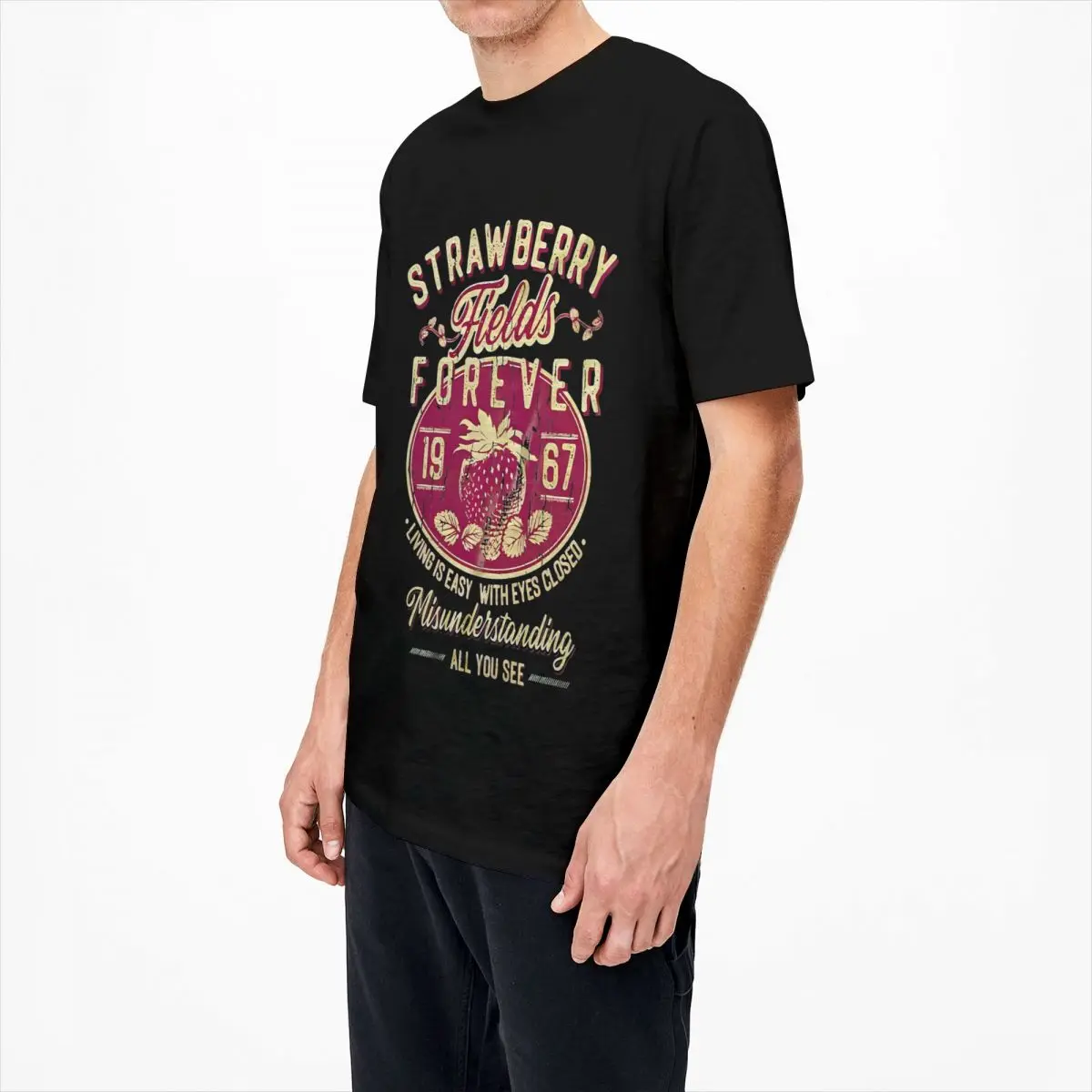 Strawberry Fields Forever Merch T Shirt Cotton Tee Fashion B-Beatles T-shirt Clothing