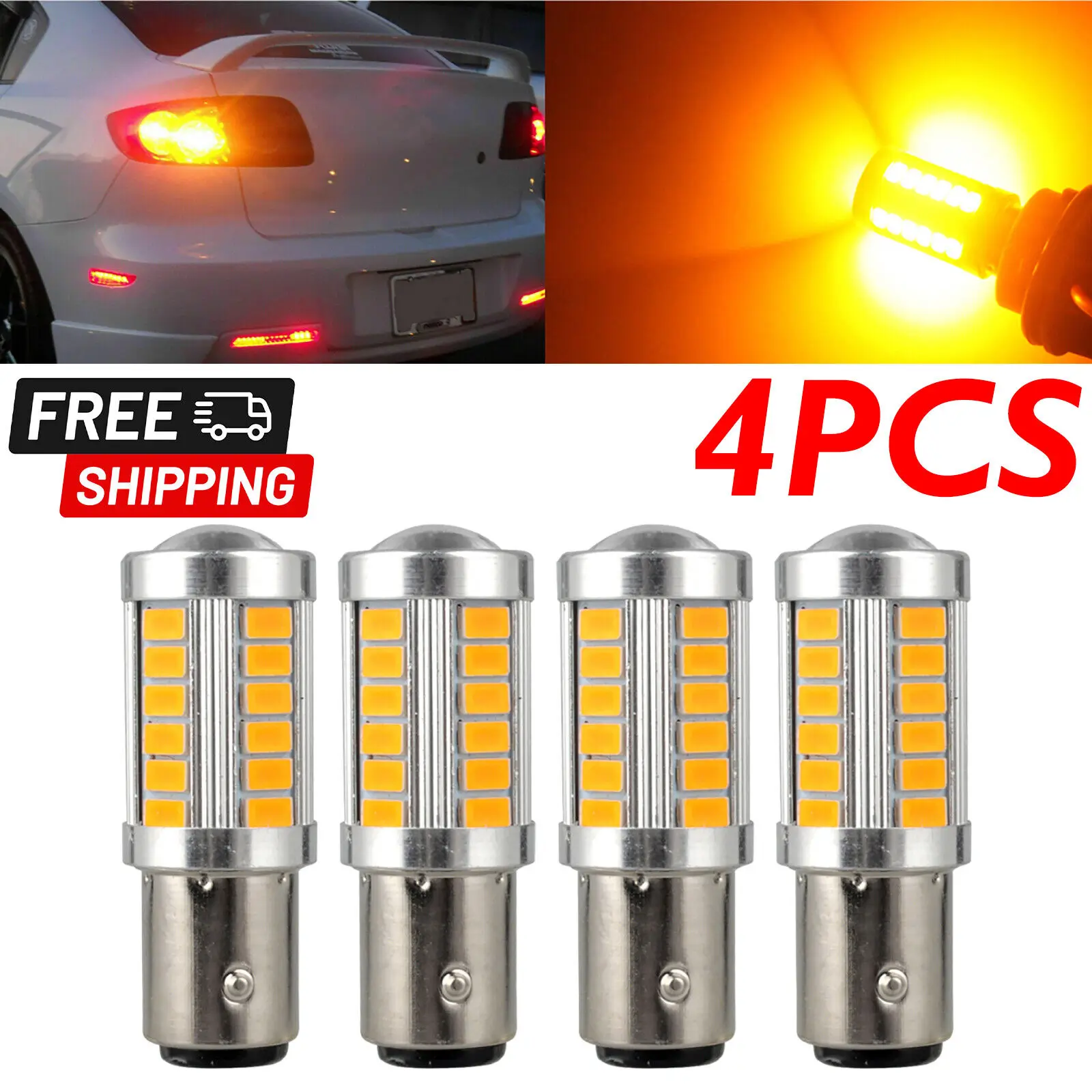 

4pcs 12V 33smd 1157 LED Automotive Tail Bulb Brake Light Car Led Turning Reverse Lights Daytime Running Signal Lamp