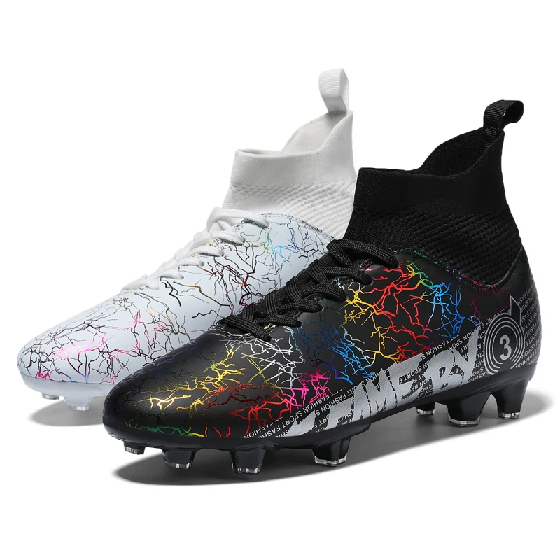 Men Soccer Shoes High-top Football Boots Professional Field Boots Children's Athletic Shoes Cleats Sneakers Tenis Soccer Hombre