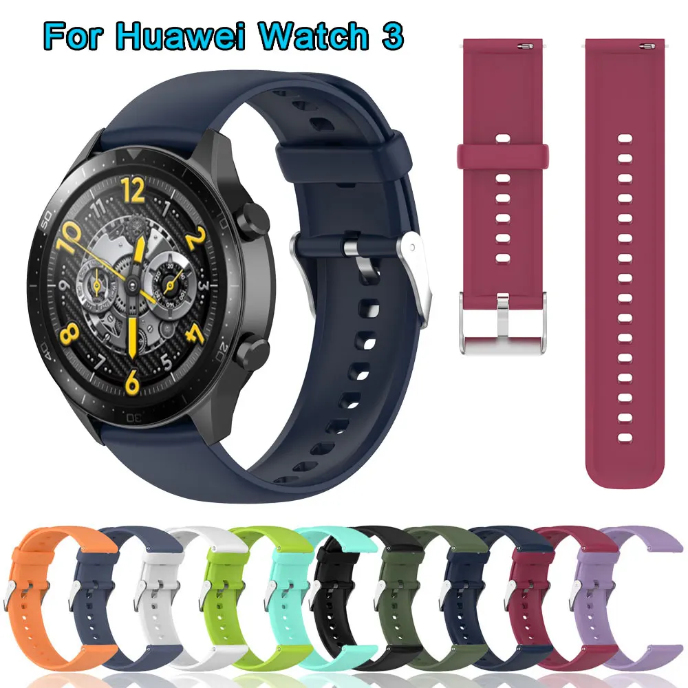 

Ремешок силиконовый для Huawei Watch 3, мягкий браслет для смарт-часов, аксессуары для часов Realme S / S Pro