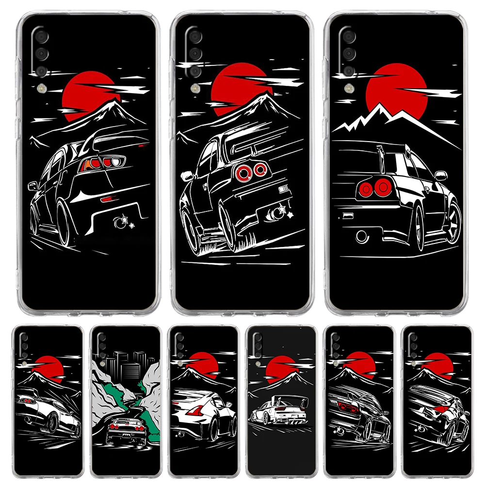 

JDM Car Luxury Phone Case For Samsung Galaxy A12 A02 A03S A50 A70 A10 A20 A20S A30 A40 Transparent Silicone Shell Fundas Capas