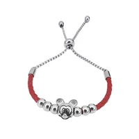 cartoon mickey minnie beads charm leather braceletsbangles for women kid bracelets charm jewelry bracelet