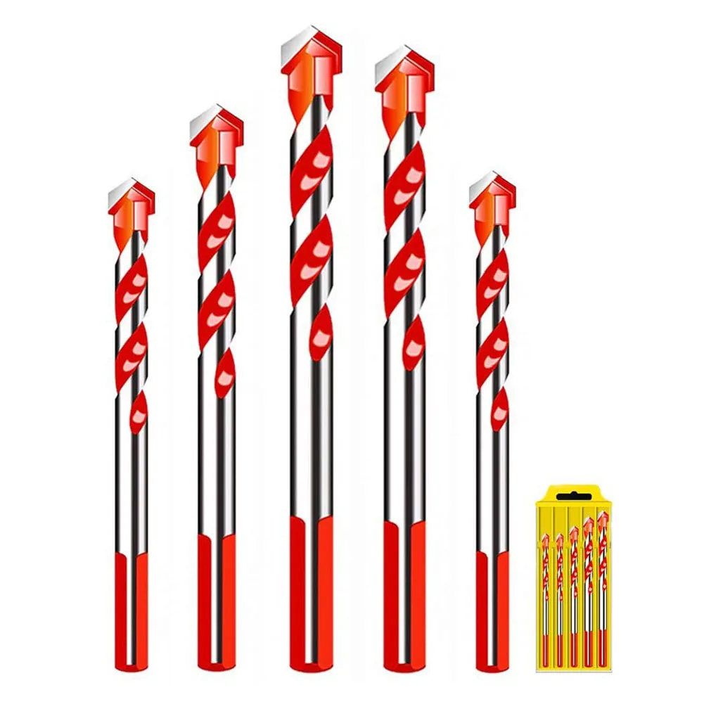 

5PCS Triangle Drill Bits Multifunctional Diamond Drill Set Ceramic Tiles Concrete Brick Wood Glass Punching Hole Saw Metal Dril