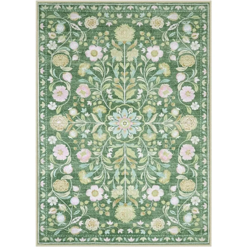 

Carpet for Living Room Elegant Pink Flowers Sofa Coffee Table Floor Mat Soft Non Slip Bedroom Rug Nursery Decorative Rugs Ковер