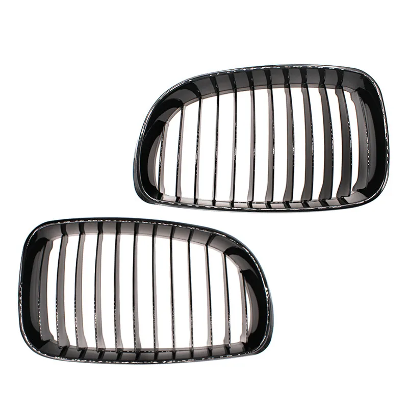 Для BMW 1 серия E81 E82 E87 E88 2d 4d 2007 2008 2009 2010 2011 2012 2013 пара ABS боковые глянцевые черные Передние решетки почки