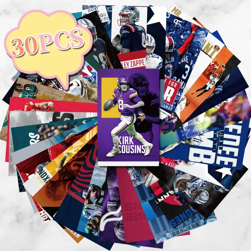 30 шт./упаковка настенные наклейки с изображением футбольной звезды
