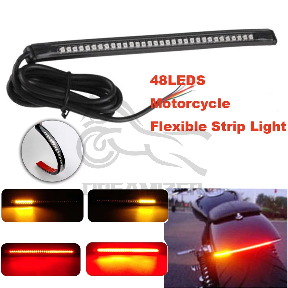 

2 шт. Универсальный светодиодный тормозной сигнал для мотоцикла, задний фонарь, Сигналы поворота для Harley Bobber Cafe Racer ATV для Honda Suzuki Yamaha