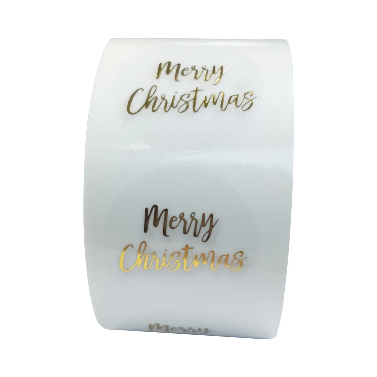

Merry Christmas Stickers Labels Roll Round Christmas Tags Adhesive Xmas Decorative Envelope Seals Stickers Cards Gift Box Decors