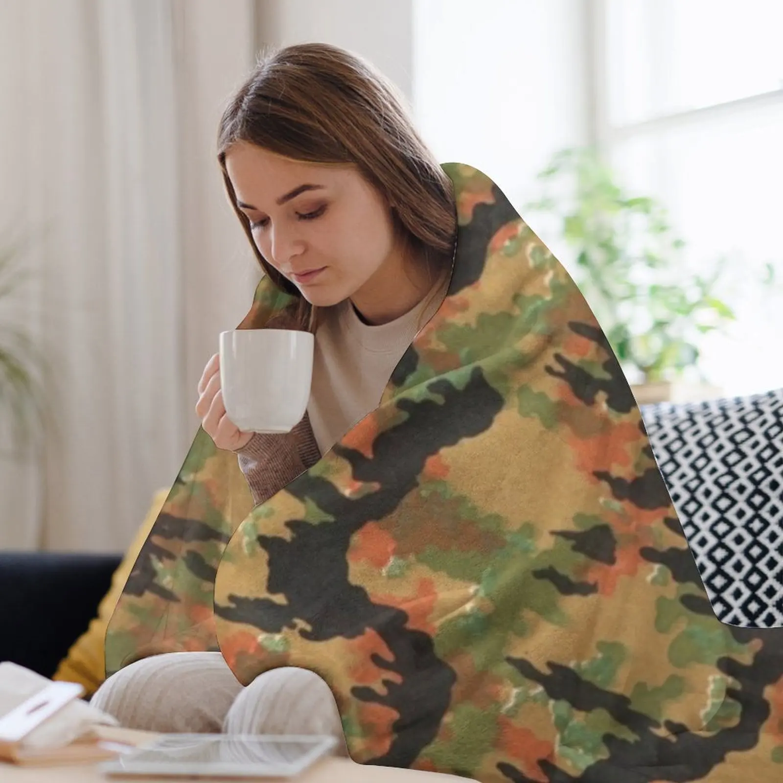 Одеяло Waffen SS Leibermuster с камуфляжным рисунком 1945 года одеяло самое мягкое в клетку