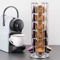 rotatable 24cups nescafe dolce gusto capsule holder metal dolce gusto pods holder coffee capsule stand storage shelves rack