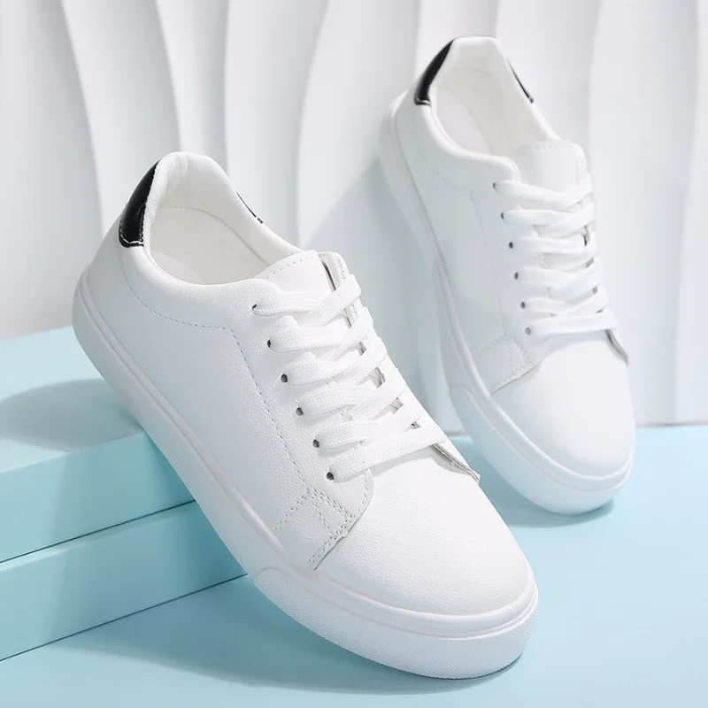 Кроссовки мужские из ПУ кожи повседневная Легкая спортивная обувь дышащие