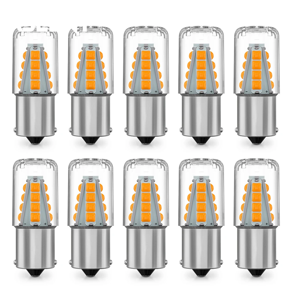 

10PC 1156 BA15S P21W LED Bulbs Car Light Super Bright 1157 BAY15D P21/5W Led Lamp Turn Signal Light 12V White Red Yellow Amber