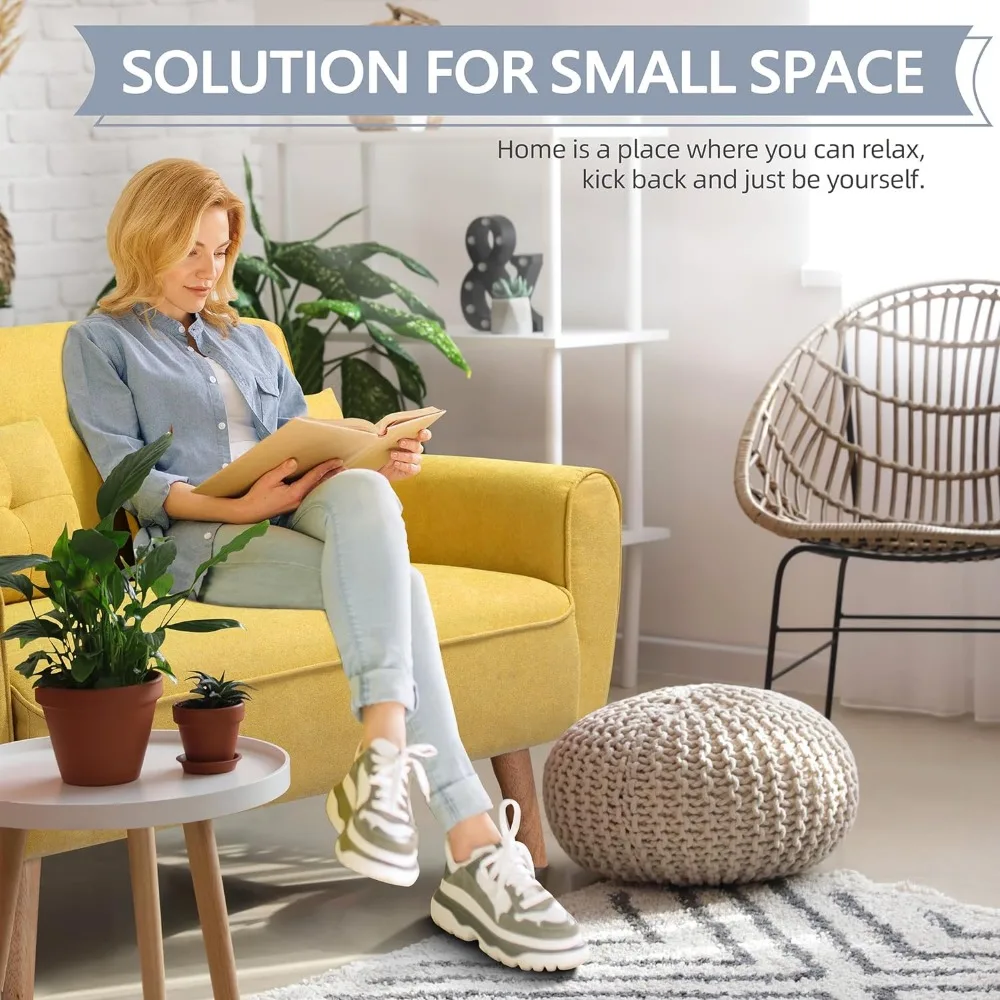 Маленький современный диван для влюбленных 47 дюймов двухместный из ткани с