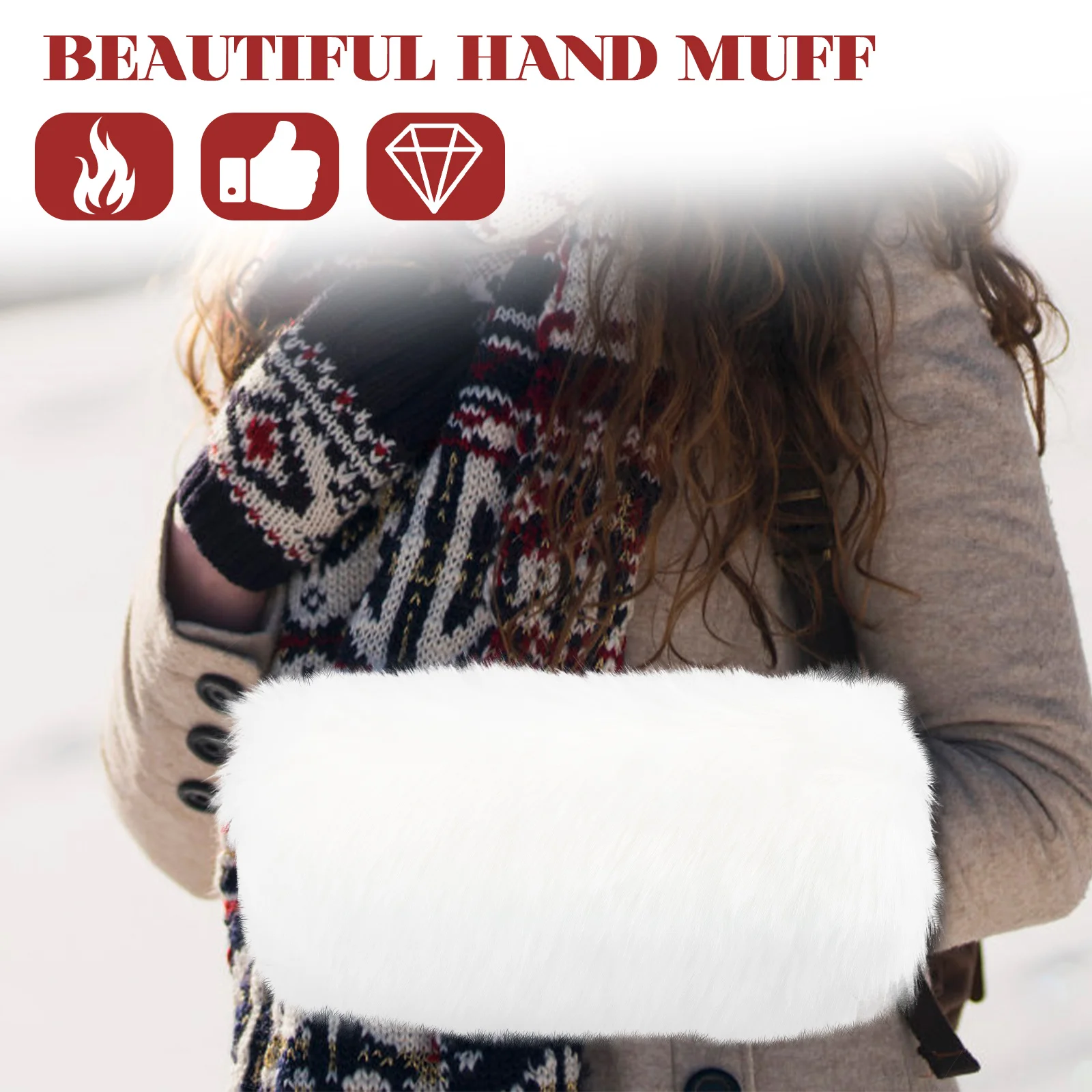 Меховые подушки плюшевые грелки для рук сумки женщин муфта уличные черные