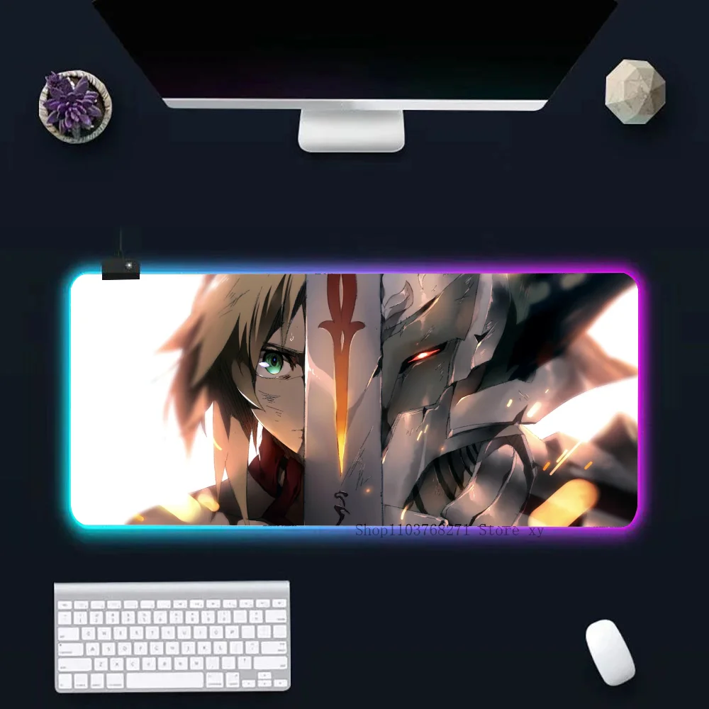 Коврик для мыши Mordred Fate Grand Order XXL RGB игровые коврики HD черные аксессуары геймеров