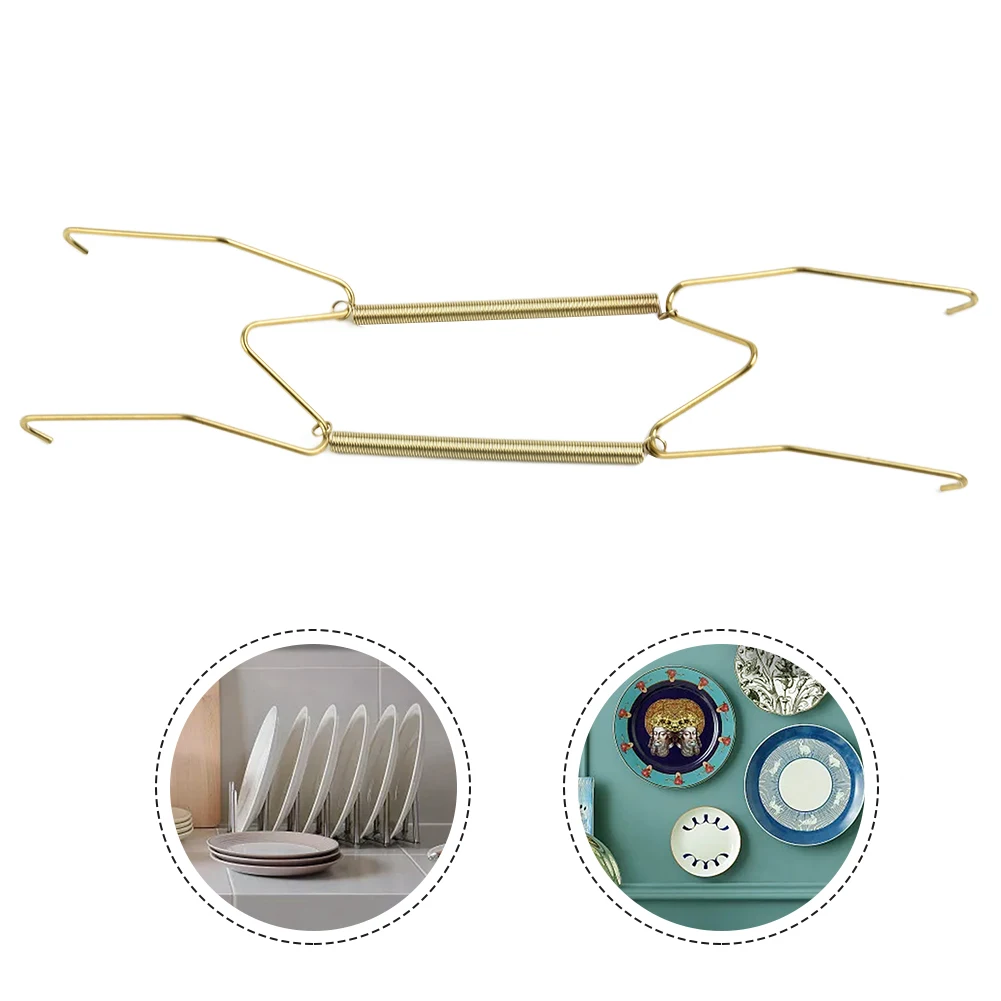 

Wall Display Plate Dish Hangers Holder Racks W Type Invisible Spring Hanging Hook Plates Porch Home Decor Plate Display Hanger