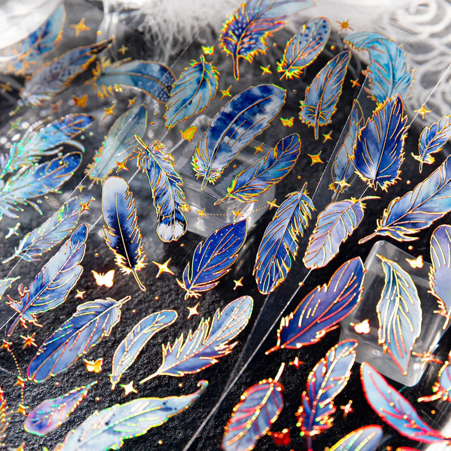 3 шт., декоративные штамповочные наклейки с перьями | AliExpress