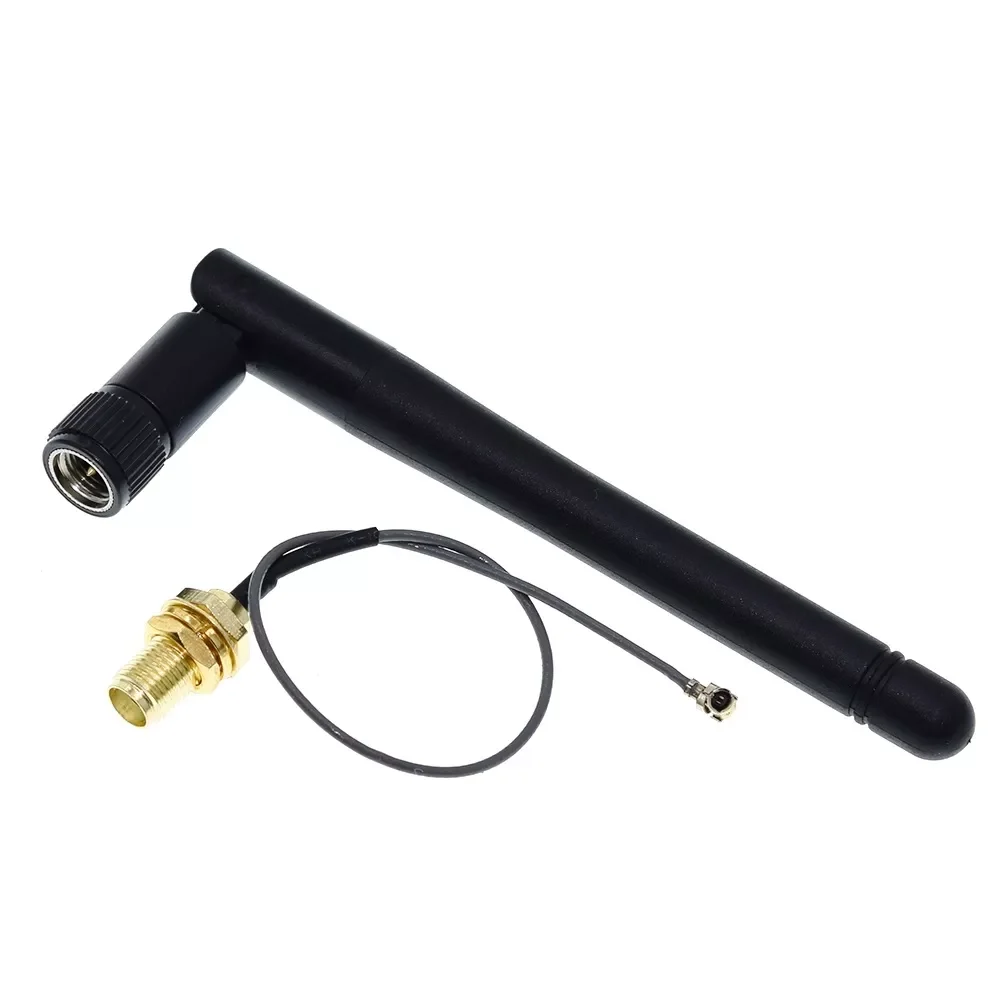10PCS 2.4GHz 3dBi WiFi 2.4g Antenna RP-SMA Male wireless router+ 17cm PCI U.FL IPX to RP SMA Male Pigtail Cable ESP8266
