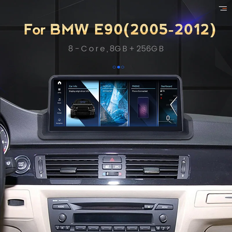 Снапдрагон662 Автомагнитола для BMW 3 серии E90 318i 320i E91 E92 E93 2005-2012 Android 12 GPS Навигация Карплей+Авто Искусственный Интеллект Голосовое Управление DSP включено.
