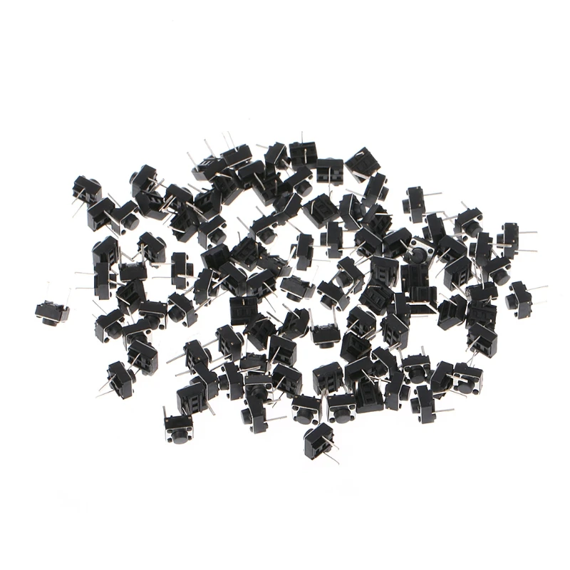 

100 Pcs 6x6x5mm 2 Pin Micro Momentary Push Button Tactile Switch