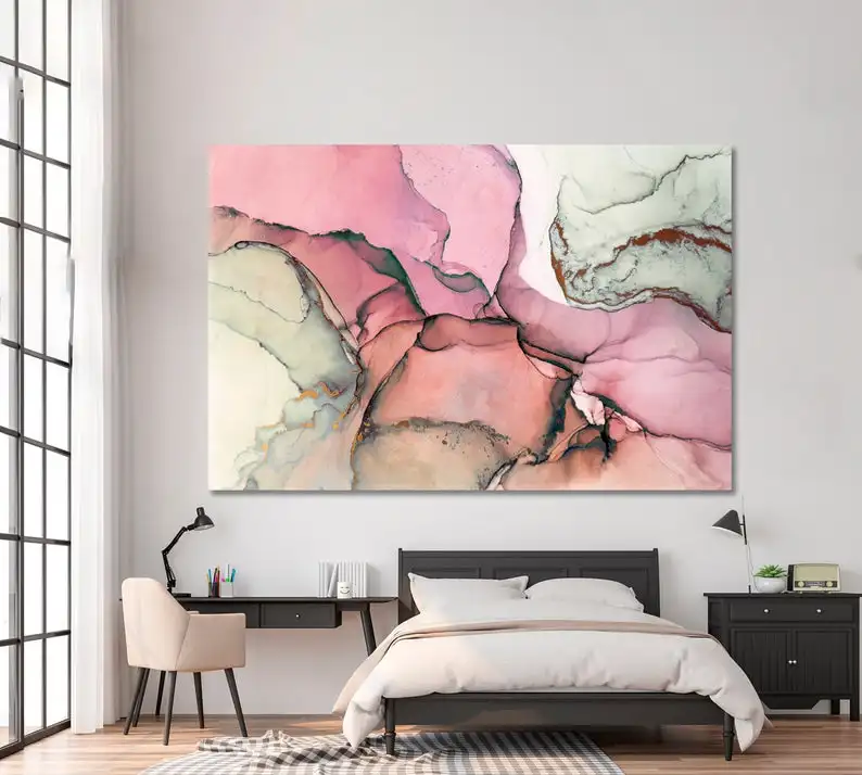 Современный абстрактный Настенный декор Swirl Мраморная чернильная живопись на