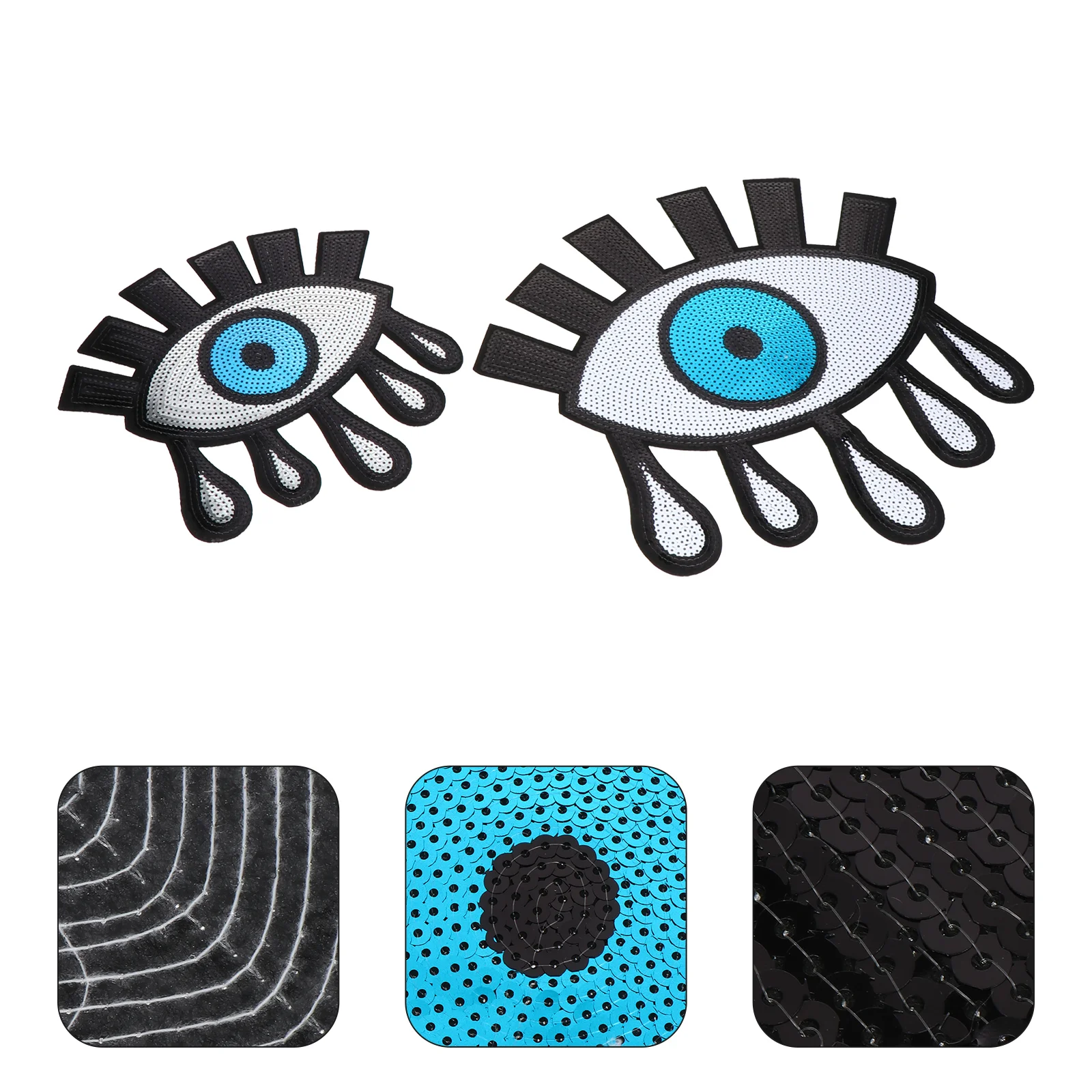 

2 Pcs Flower Decals Evil Eye Applique Clothes Decorative Patches Costume Stickers Iron Appliques Delicate Eye Patch