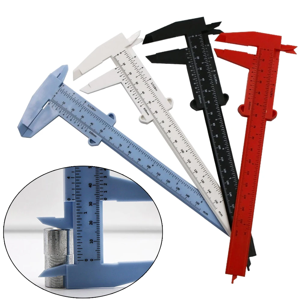 0-150mm Vernier Calipers Kit Double Rule Scale 210mm Length Plastic Depth Height Calipers Measure Tool Woodworking Manual Tools