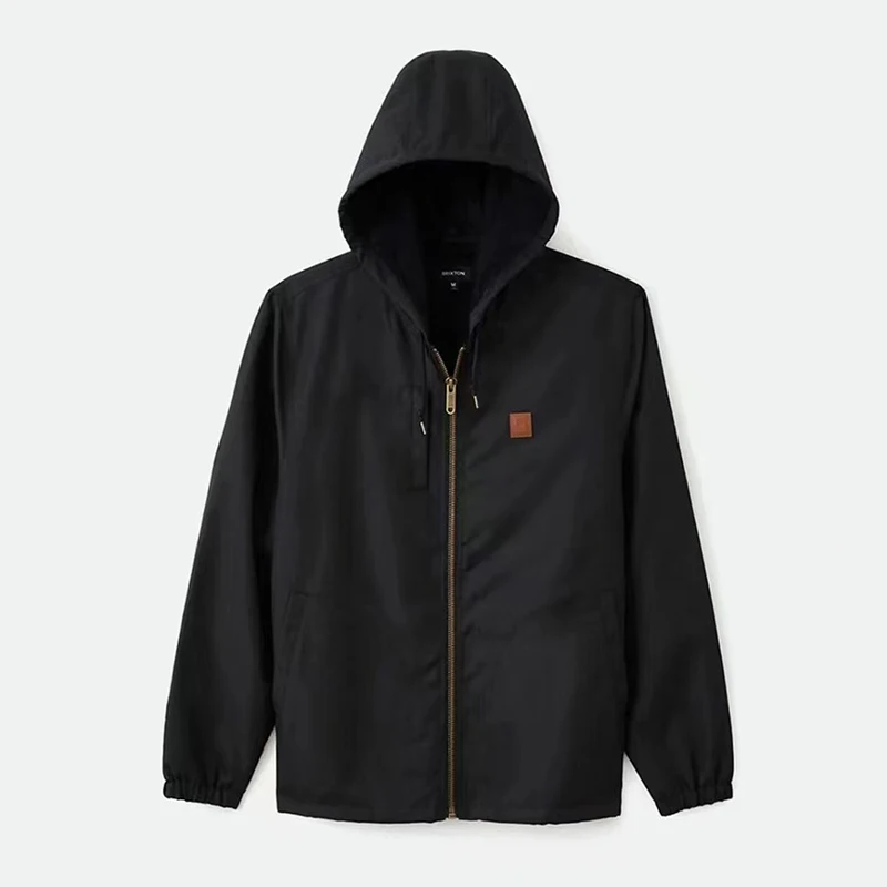

DINOGREY Waterproof Windproof Men's Jacket Casual Hooded Wash Windbreaker Men's Solid Color Tooling Jacket Outdoor Sports Coat