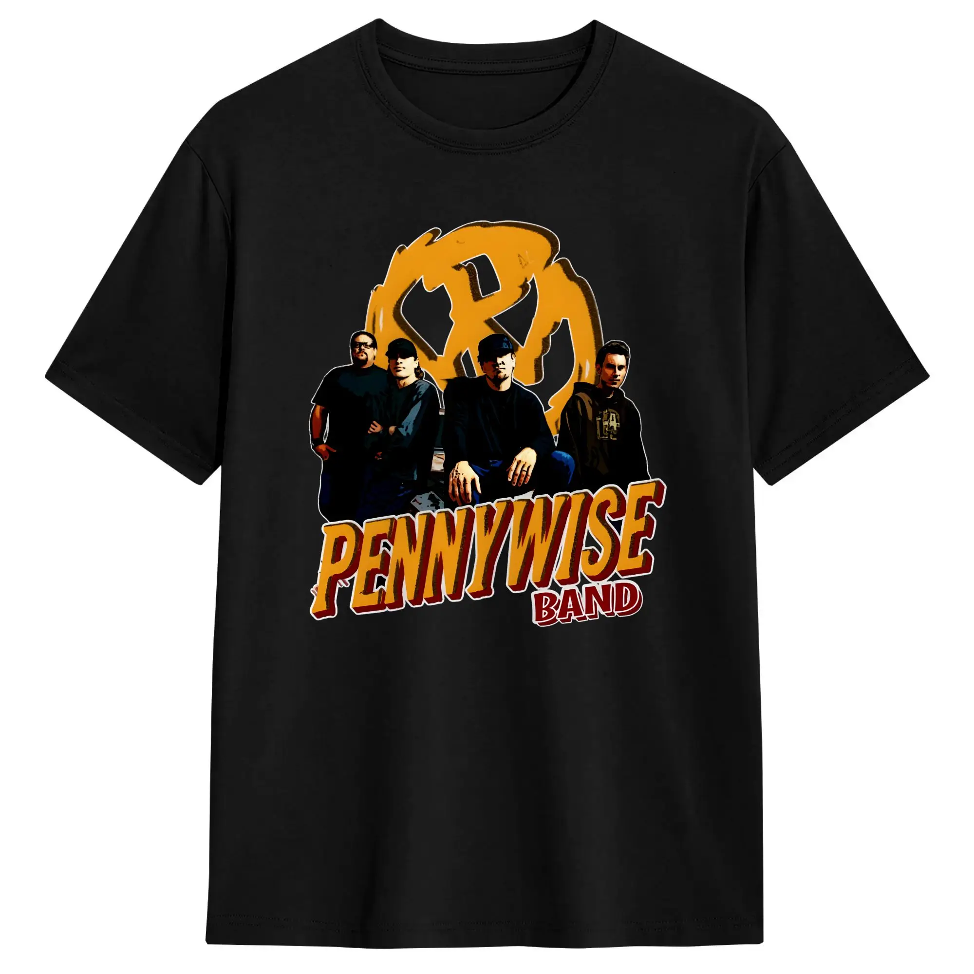 Фото Футболки с принтом Punk Art Pennywise Band, мужские хлопковые забавные футболки с круглым воротником, футболки с короткими рукавами, одежда, идея для подарка №3