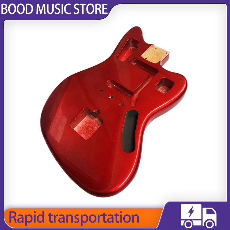 Красная электрическая гитара корпус из дерева ягуар металлический оранжевый