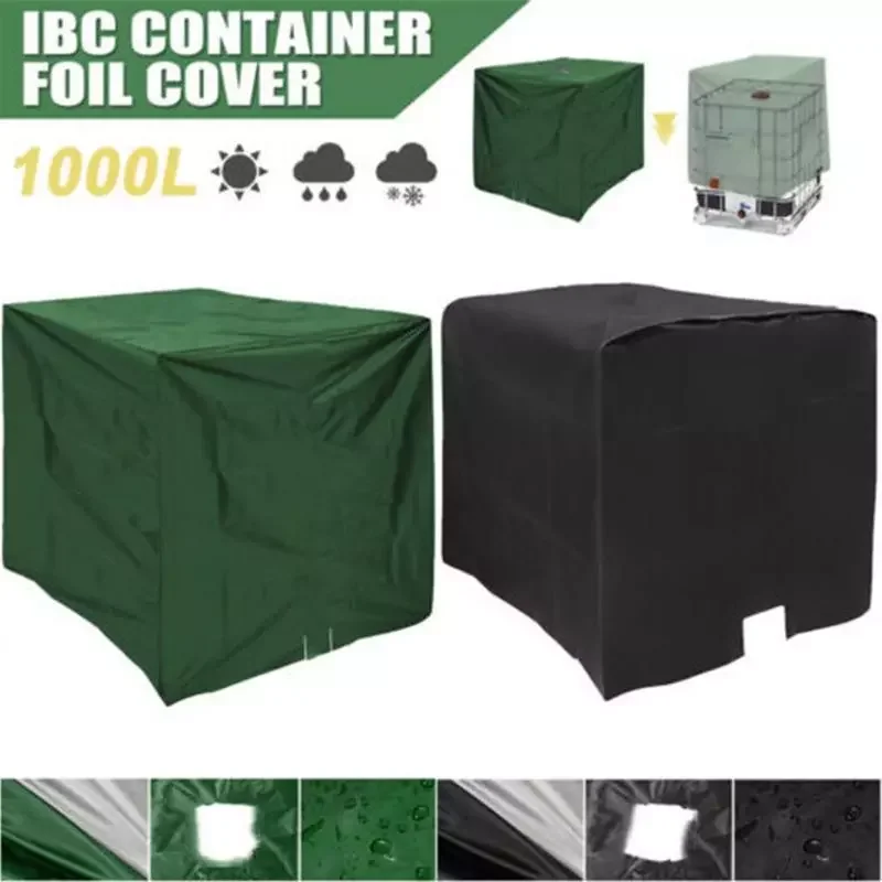 

1000 Liters IBC Container Aluminum Foil Waterproof And Dustproof Cover Rainwater Tank Oxford Cloth UV Protection Cover Green