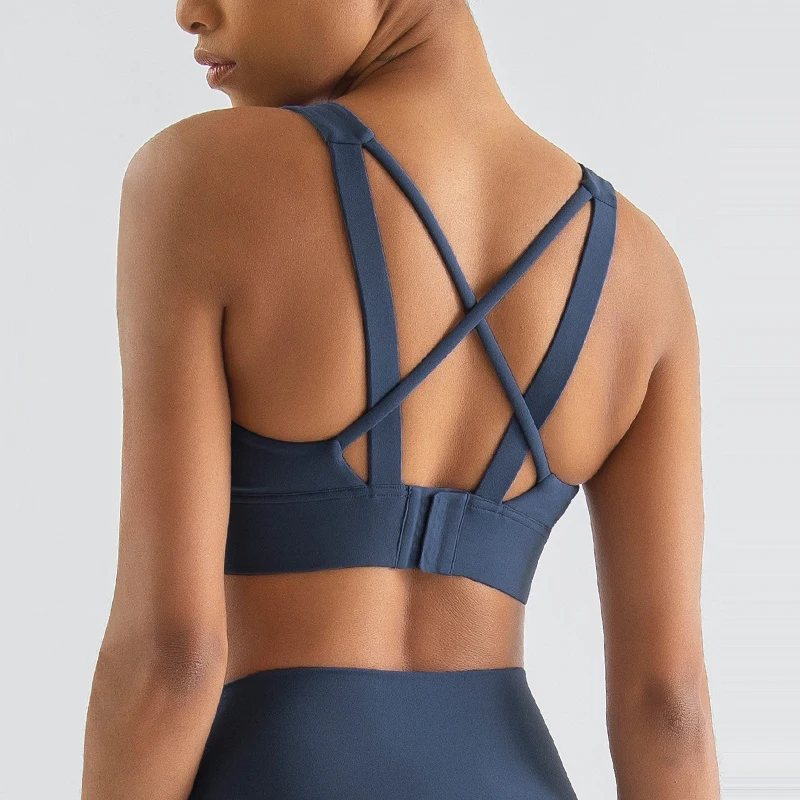 

Fixed Chest Pad Yoga Bras For Women Outdoor Running Sport Female Lingerie Gym Fitness Shockproof Bra Cross Beauty Back Underwear
