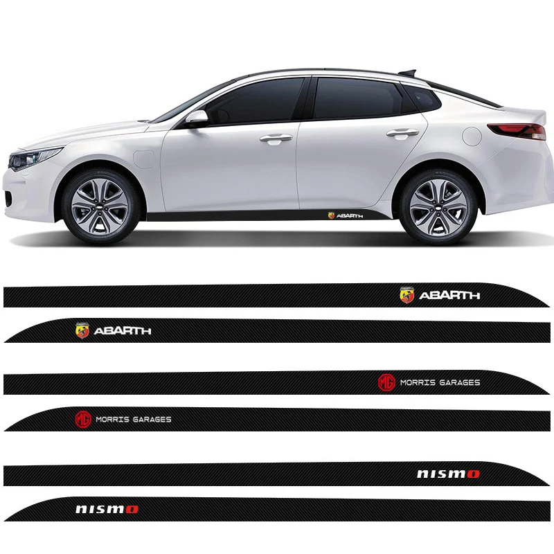 

2PCS Car Door Body Side Skirt Stripes Stickers for Porsche Panamera Taycan Pajun Cayenne Macan Renndienst 718 911 917 919 99X