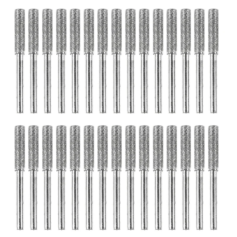 

GTBL 30 Pcs Grind Bit Sharpening Saw Chains 4.0Mm Titanium Coated Emery Jade Bit For Grind Jade Glass Sculpture Head